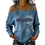 Kansas City Royals Off-Shoulder Long Sleeve Top Shoulder Straps For Women Limited