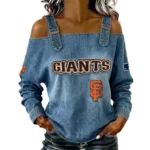 San Francisco Giants Off-Shoulder Long Sleeve Top Shoulder Straps For Women Limited
