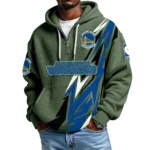 Golden State Warriors Quarter-Zip Hooded Sweatshirt Waffle Knit New
