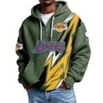 Los Angeles Lakers Quarter-Zip Hooded Sweatshirt Waffle Knit New
