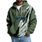 San Antonio Spurs Quarter-Zip Hooded Sweatshirt Waffle Knit New