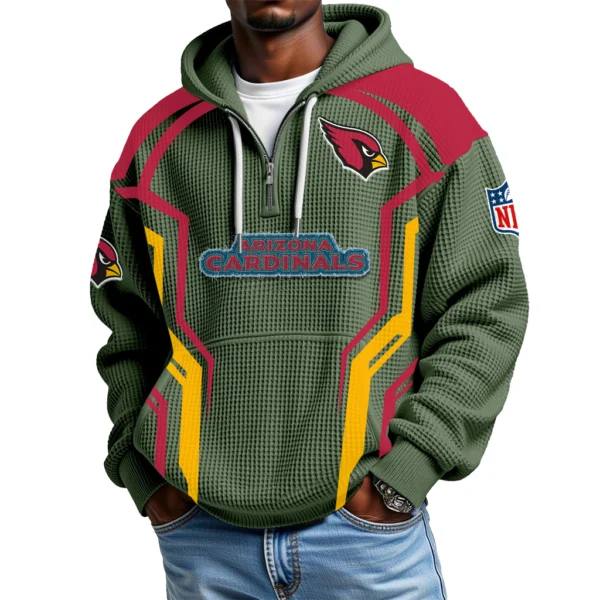 Arizona Cardinals Men's Waffle Knit Hoodie Quarter Zip 2026 Limited