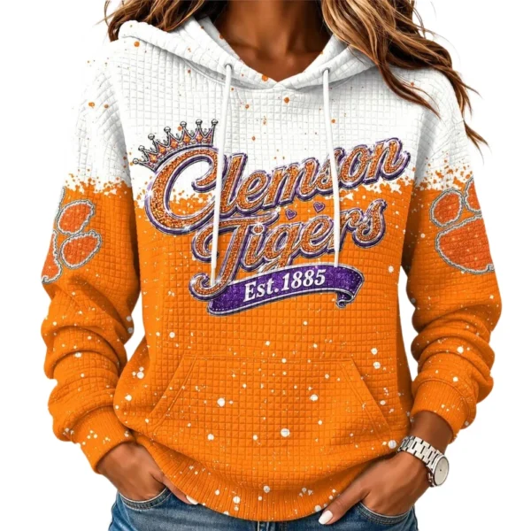 Clemson Tigers Women’s Waffle Pullover Hoodie 2026 Limited