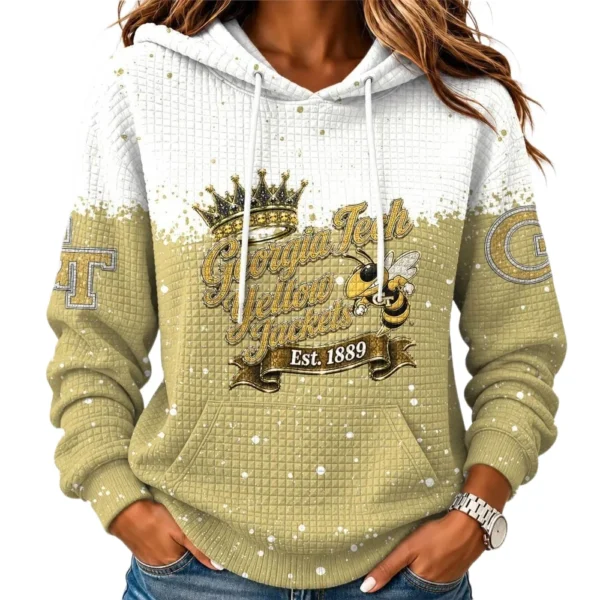 Georgia Tech Yellow Jackets Women’s Waffle Pullover Hoodie 2026 Limited