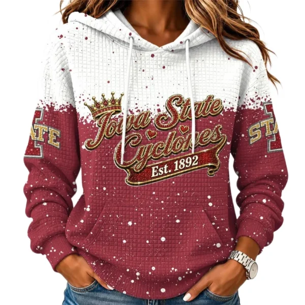 Iowa State Cyclones Women’s Waffle Pullover Hoodie 2026 Limited