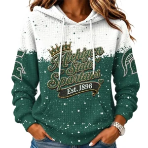 Michigan State Spartans Women’s Waffle Pullover Hoodie 2026 Limited