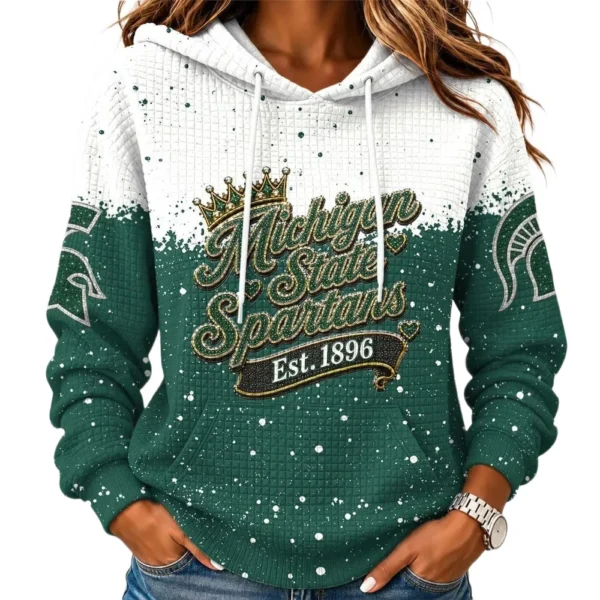 Michigan State Spartans Women’s Waffle Pullover Hoodie 2026 Limited