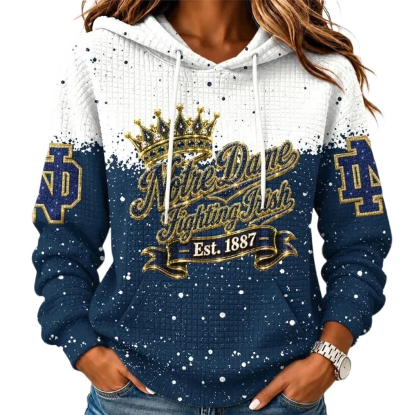 Notre Dame Fighting Irish Women’s Waffle Pullover Hoodie 2026 Limited