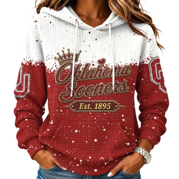 Oklahoma Sooners Women’s Waffle Pullover Hoodie 2026 Limited