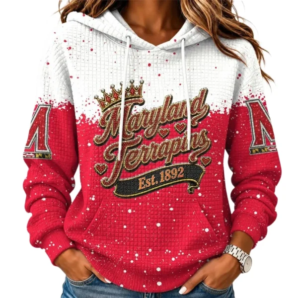 Maryland Terrapins Women’s Waffle Pullover Hoodie 2026 Limited