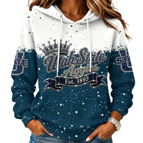 Utah State Aggies Women’s Waffle Pullover Hoodie 2026 Limited