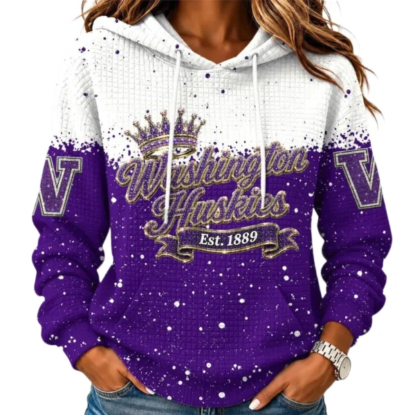 Washington Huskies Women’s Waffle Pullover Hoodie 2026 Limited