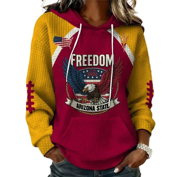 Arizona State Sun Devils x Freedom American Women’s Waffle Pullover Hoodie 2026 Limited