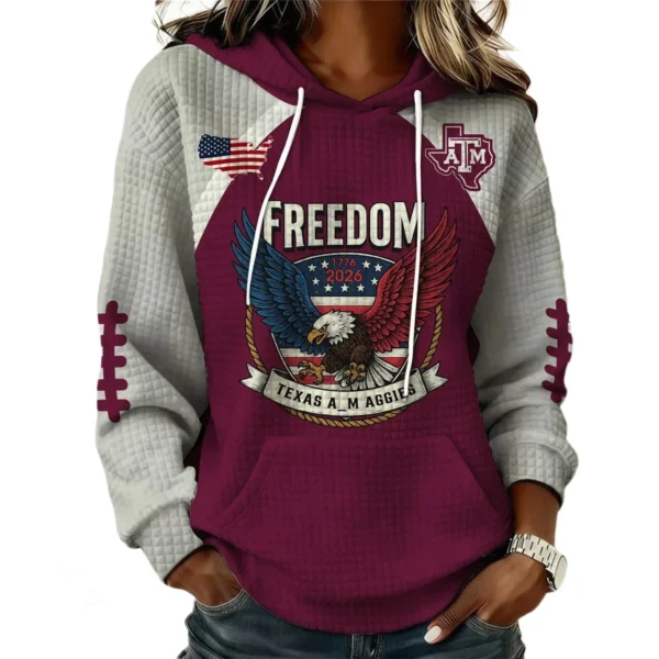 Texas A&M Aggies x Freedom American Women’s Waffle Pullover Hoodie 2026 Limited