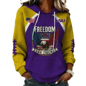 LSU Tigers x Freedom American Women’s Waffle Pullover Hoodie 2026 Limited