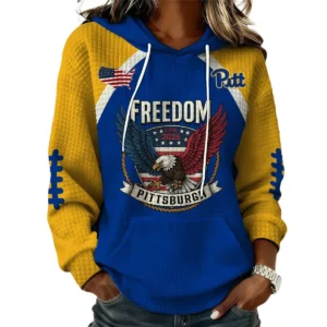 Pittsburgh Panthers x Freedom American Women’s Waffle Pullover Hoodie 2026 Limited