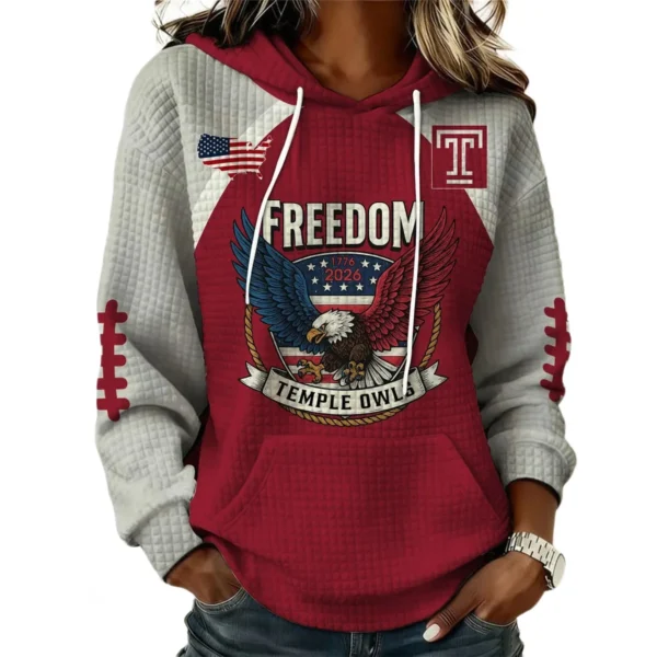 Temple Owls x Freedom American Women’s Waffle Pullover Hoodie 2026 Limited