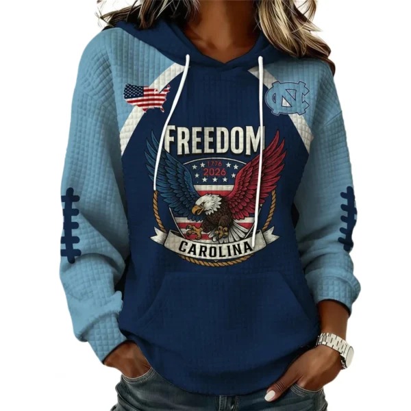 North Carolina Tar Heels x Freedom American Women’s Waffle Pullover Hoodie 2026 Limited