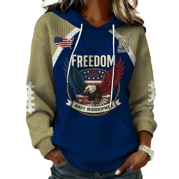Navy Midshipmen x Freedom American Women’s Waffle Pullover Hoodie 2026 Limited