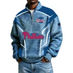 Philadelphia Phillies Men's Waffle Knit Quarter-Zip Long Sleeve Shirt 2026 Limited