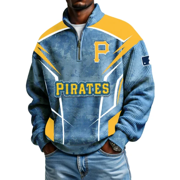 Pittsburgh Pirates Men's Waffle Knit Quarter-Zip Long Sleeve Shirt 2026 Limited