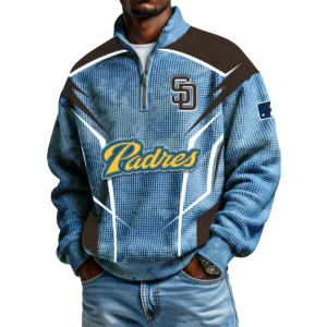San Diego Padres Men's Waffle Knit Quarter-Zip Long Sleeve Shirt 2026 Limited