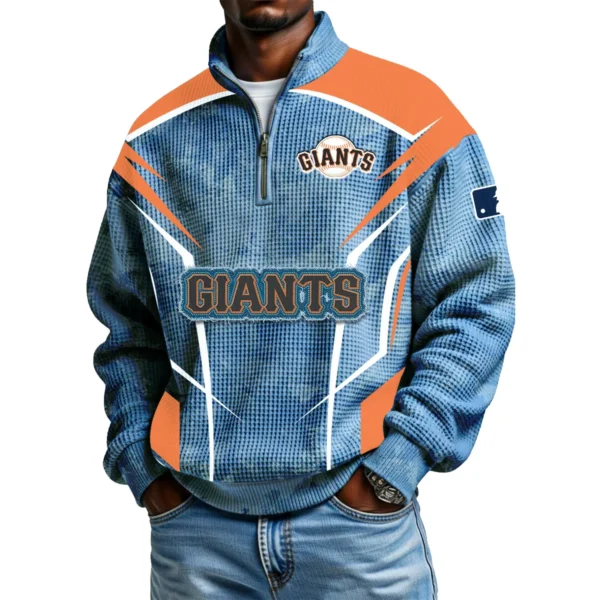 San Francisco Giants Men's Waffle Knit Quarter-Zip Long Sleeve Shirt 2026 Limited