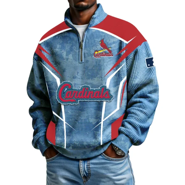St. Louis Cardinals Men's Waffle Knit Quarter-Zip Long Sleeve Shirt 2026 Limited