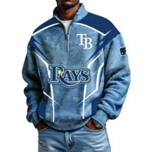 Tampa Bay Rays Men's Waffle Knit Quarter-Zip Long Sleeve Shirt 2026 Limited