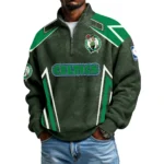 Boston Celtics Quarter-Zip Long Sleeve Shirt Men’s Waffle Knit Limited