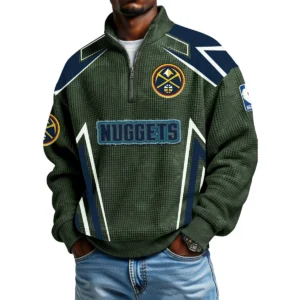 Denver Nuggets Quarter-Zip Long Sleeve Shirt Men’s Waffle Knit Limited