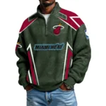 Miami Heat Quarter-Zip Long Sleeve Shirt Men’s Waffle Knit Limited