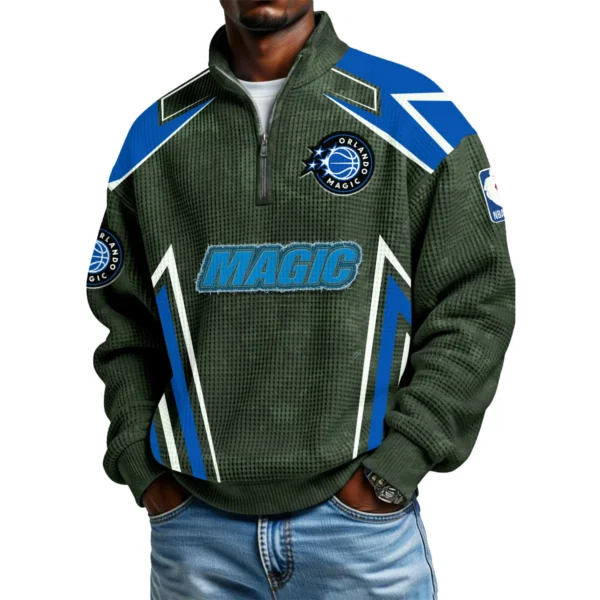 Orlando Magic Quarter-Zip Long Sleeve Shirt Men’s Waffle Knit Limited