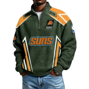 Phoenix Suns Quarter-Zip Long Sleeve Shirt Men’s Waffle Knit Limited