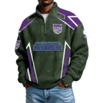 Sacramento Kings Quarter-Zip Long Sleeve Shirt Men’s Waffle Knit Limited