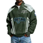San Antonio Spurs Quarter-Zip Long Sleeve Shirt Men’s Waffle Knit Limited