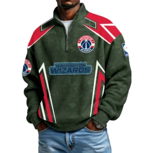 Washington Wizards Quarter-Zip Long Sleeve Shirt Men’s Waffle Knit Limited