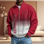 Arkansas Razorbacks Full Zip Hoodies 2027 Men Waffle Knit Long Sleeve Sweatshirt