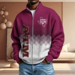 Texas A&M Aggies Full Zip Hoodies 2027 Men Waffle Knit Long Sleeve Sweatshirt