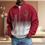 Boston College Eagles Full Zip Hoodies 2027 Men Waffle Knit Long Sleeve Sweatshirt