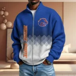 Boise State Broncos Full Zip Hoodies 2027 Men Waffle Knit Long Sleeve Sweatshirt