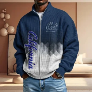 California Golden Bears Full Zip Hoodies 2027 Men Waffle Knit Long Sleeve Sweatshirt