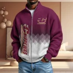 Central Michigan Chippewas Full Zip Hoodies 2027 Men Waffle Knit Long Sleeve Sweatshirt