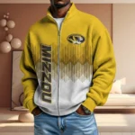 Missouri Tigers Full Zip Hoodies 2027 Men Waffle Knit Long Sleeve Sweatshirt