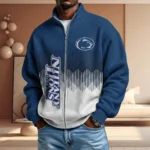 Penn State Nittany Lions Full Zip Hoodies 2027 Men Waffle Knit Long Sleeve Sweatshirt