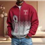 Temple Owls Full Zip Hoodies 2027 Men Waffle Knit Long Sleeve Sweatshirt