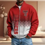 Texas Tech Red Raiders Full Zip Hoodies 2027 Men Waffle Knit Long Sleeve Sweatshirt