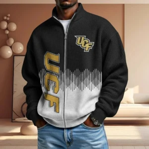 UCF Knights Full Zip Hoodies 2027 Men Waffle Knit Long Sleeve Sweatshirt