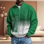 North Texas Mean Full Zip Hoodies 2027 Men Waffle Knit Long Sleeve Sweatshirt