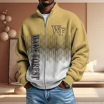 Wake Forest Demon Deacons Full Zip Hoodies 2027 Men Waffle Knit Long Sleeve Sweatshirt